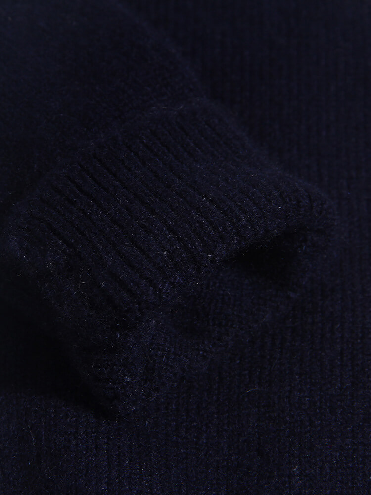 Boys Navy Blue Shark & Fish Pattern Cashmere Sweater